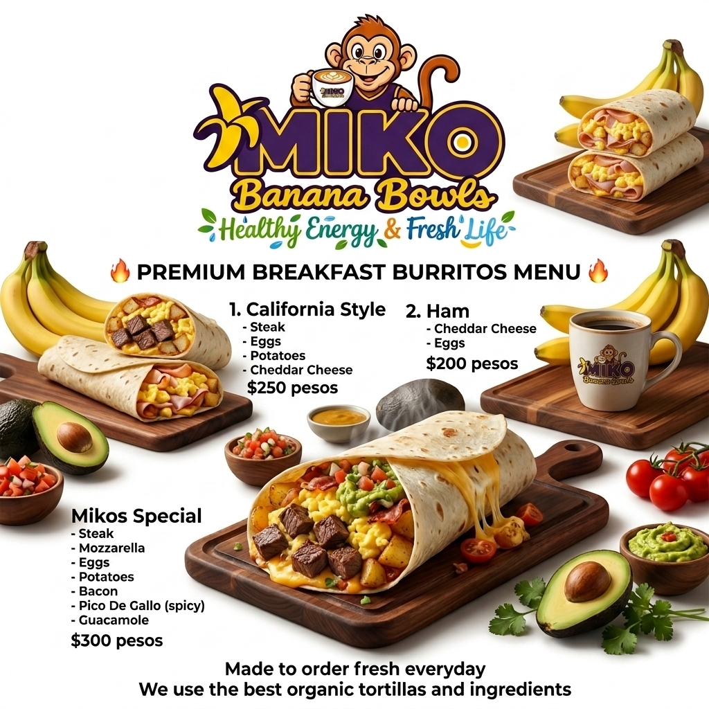 MIKO BURRITOS MENU